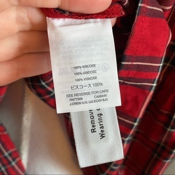 Madewell • Plaid Tiered Button-Back Top Red Plaid - Picture 9 of 9